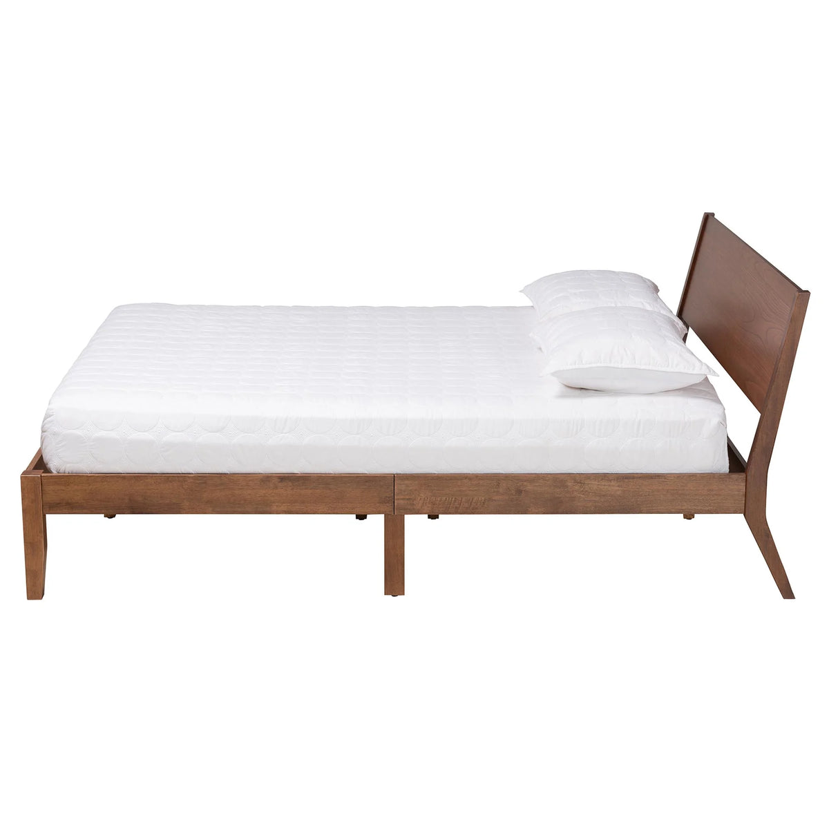 Walnut Brown Wood King Size Platform Bed P3056