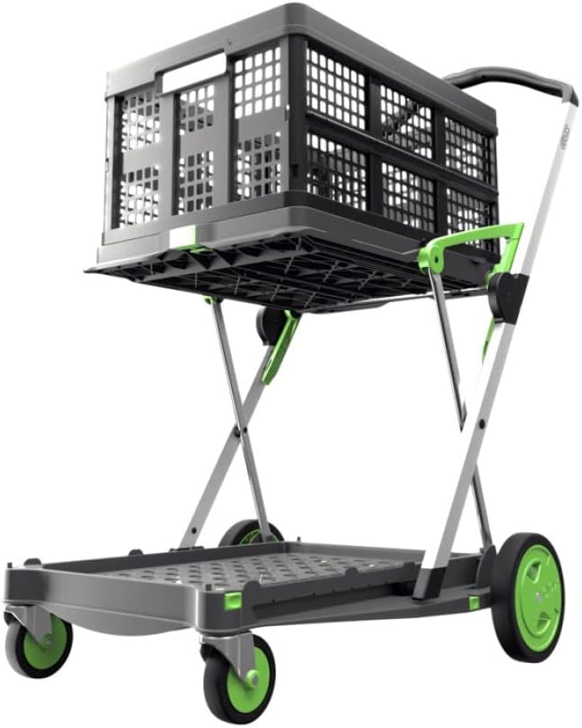 Collapsible Folding Trolley Cart with Storage Crate V1321