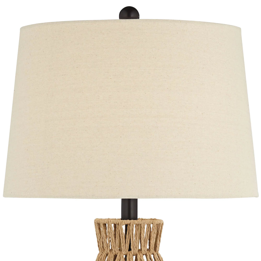 Set of 2 29" Tall Natural Rattan Wicker Table Lamps N91063