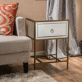 Mirrored Gold Single Drawer Side Table S540