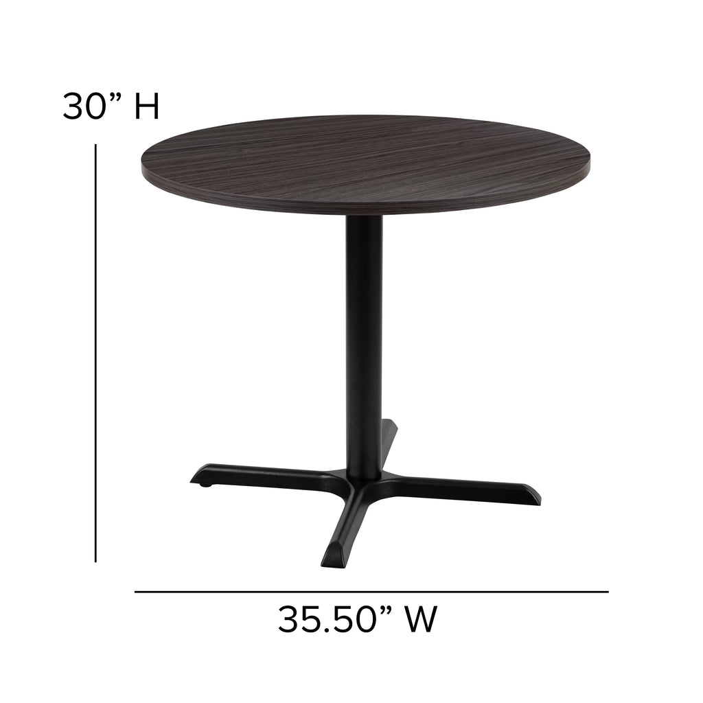 36" Round Rustic Gray Conference Table B14989