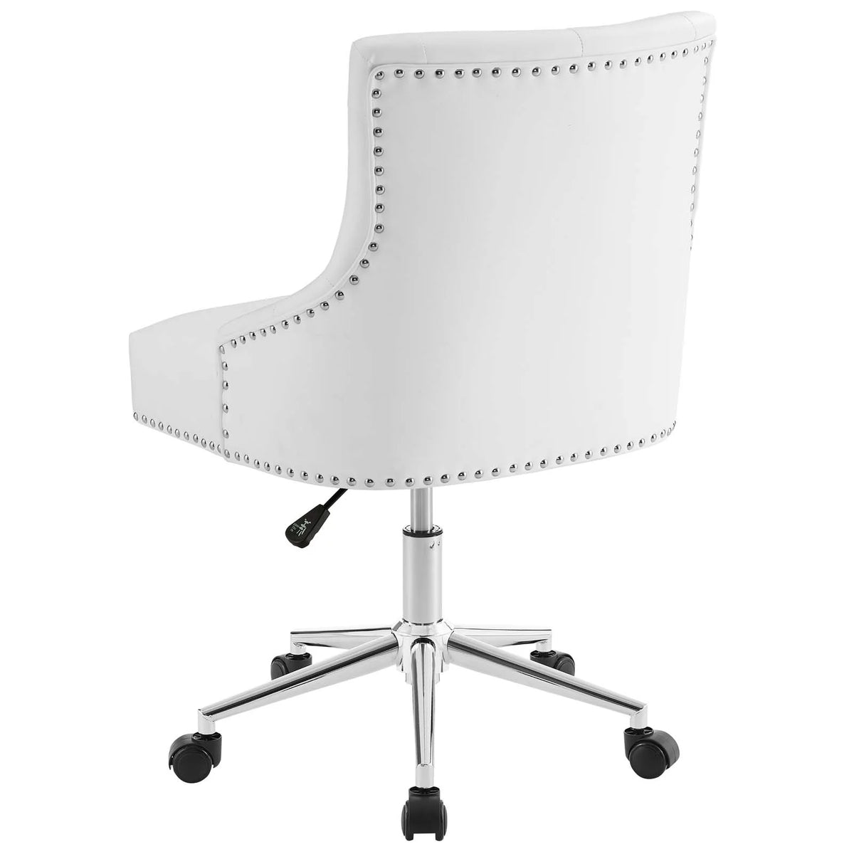 White Faux Vinyl Leather Aluminum Office Chair W7326