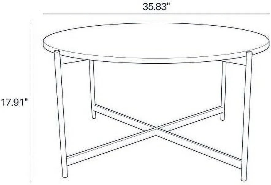 36 Inch Round Faux Marble Coffee Table R147