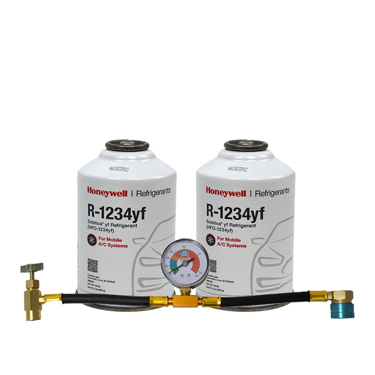 8oz Refrigerant 2 Cans with Brass Can Tap with Gauge V30978