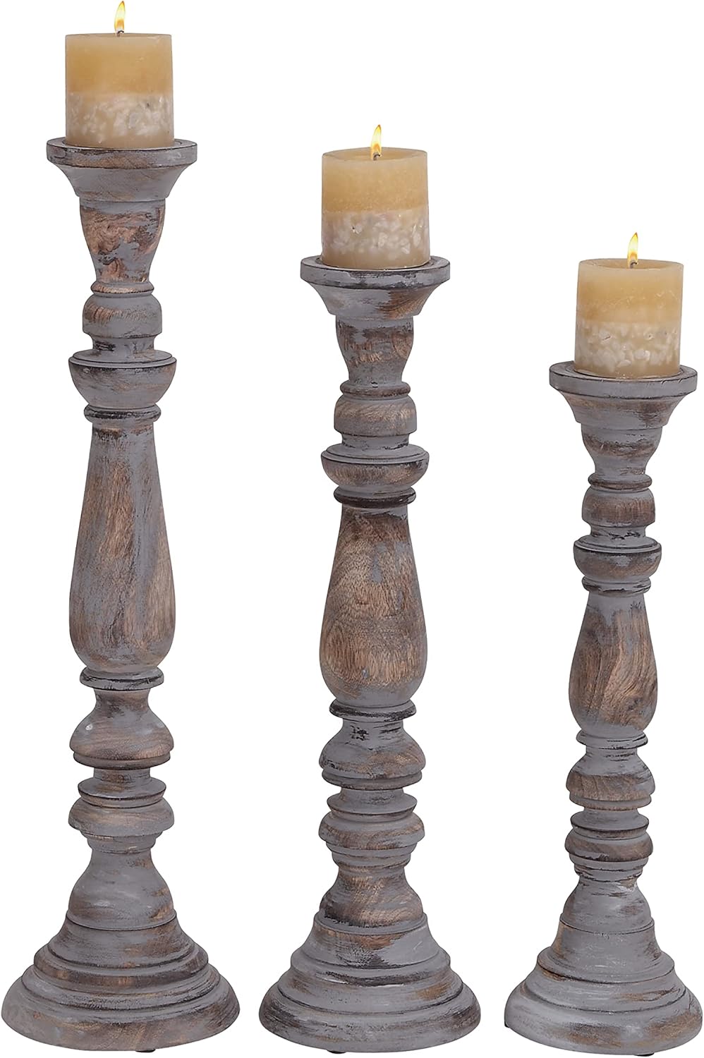 Wooden Candle Stand Set of 3 A93094