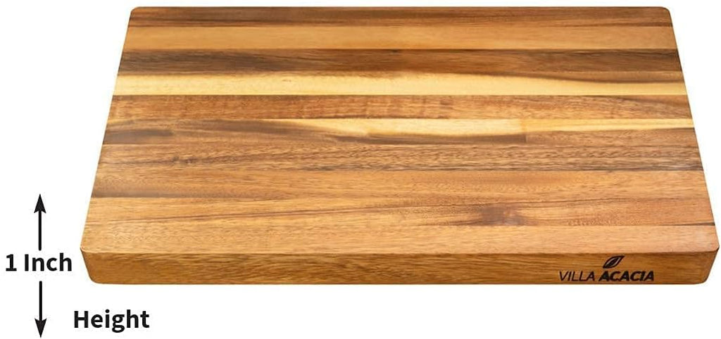 Large Wood Cutting Board 17x12 Inch Reversible Hardwood Pack of 2 N601780