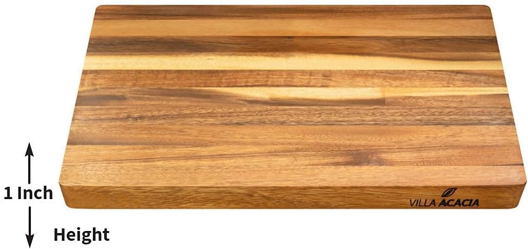 Large Wood Cutting Board 17x12 Inch Reversible Hardwood Pack of 2 N601780