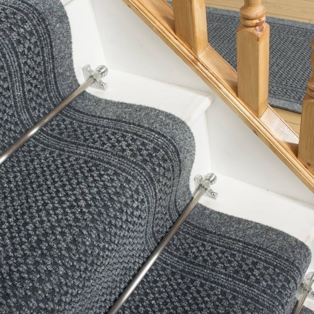 Aztec Gray Stair Carpet Runner 19 foot K535