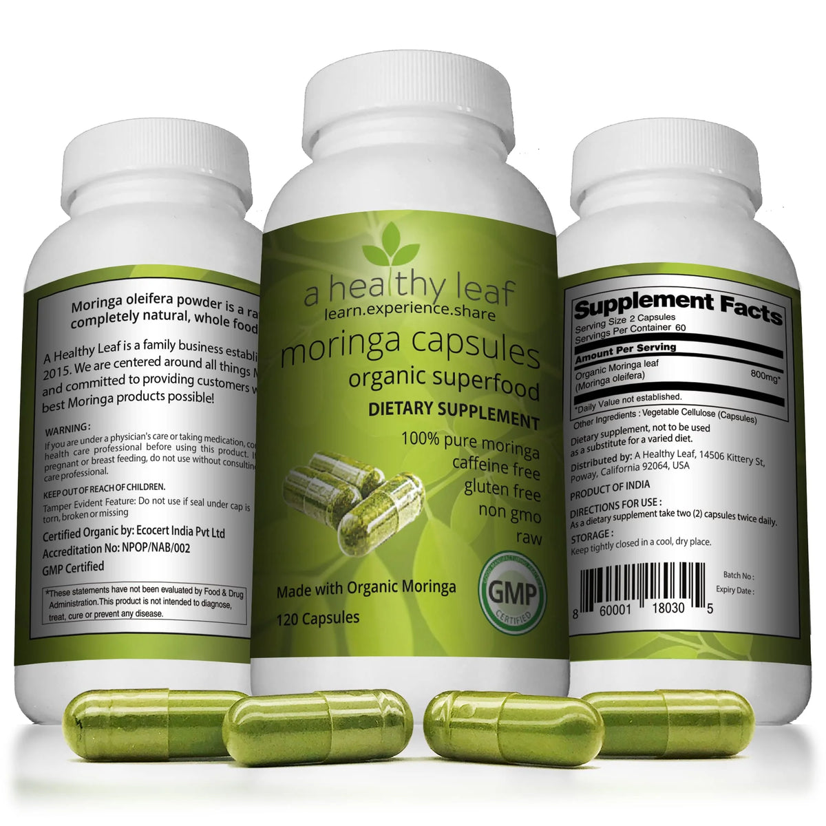 Organic Moringa Capsules J805
