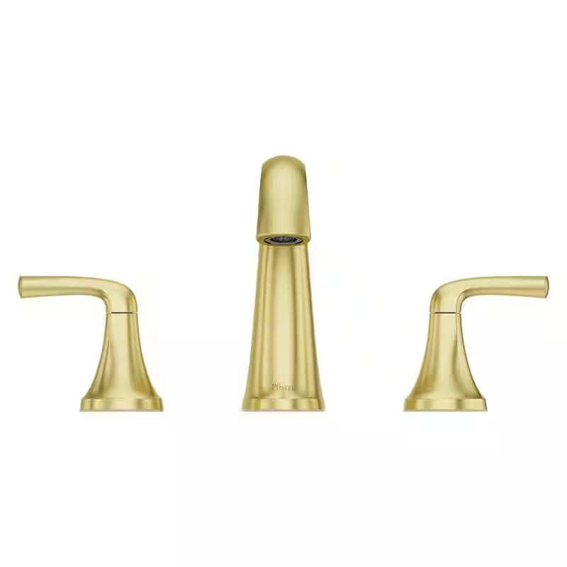8 in. Widespread Double Handle Bathroom Faucet Brushed Gold P2936