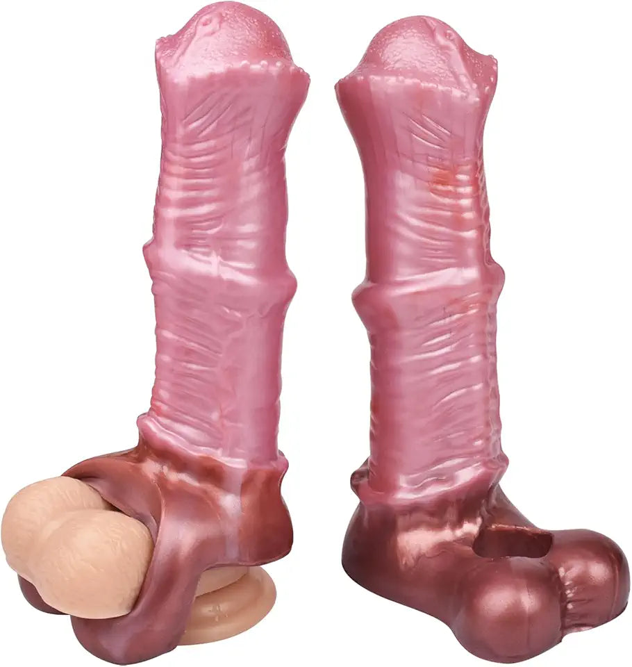 Silicone Penis Extender Sleeve Cock Ring Realistic Hollow Extension Adult Sex Toy P644997