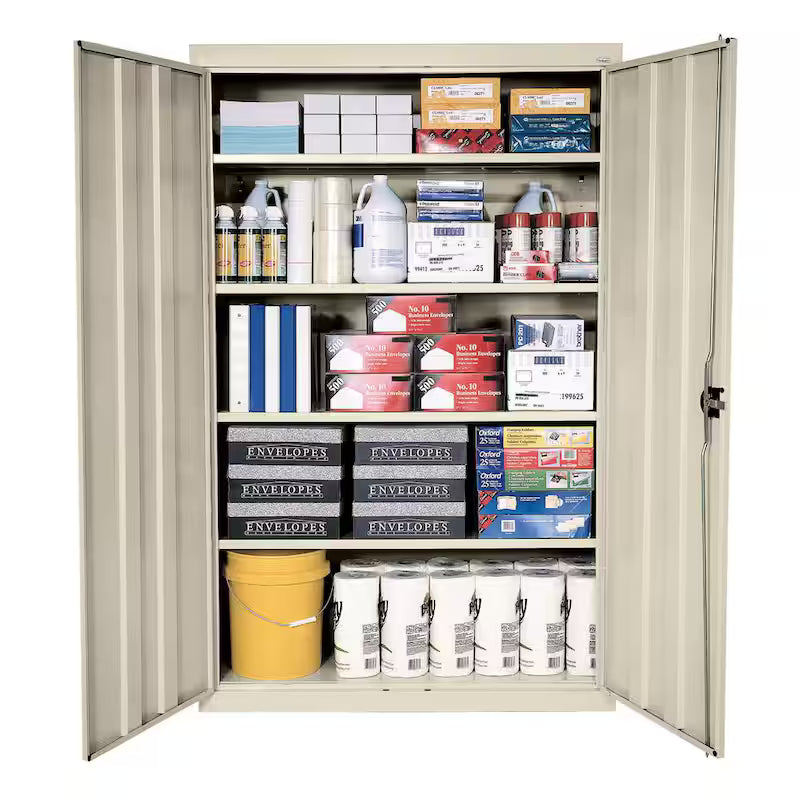 Steel Freestanding Garage Cabinet in Putty S6355