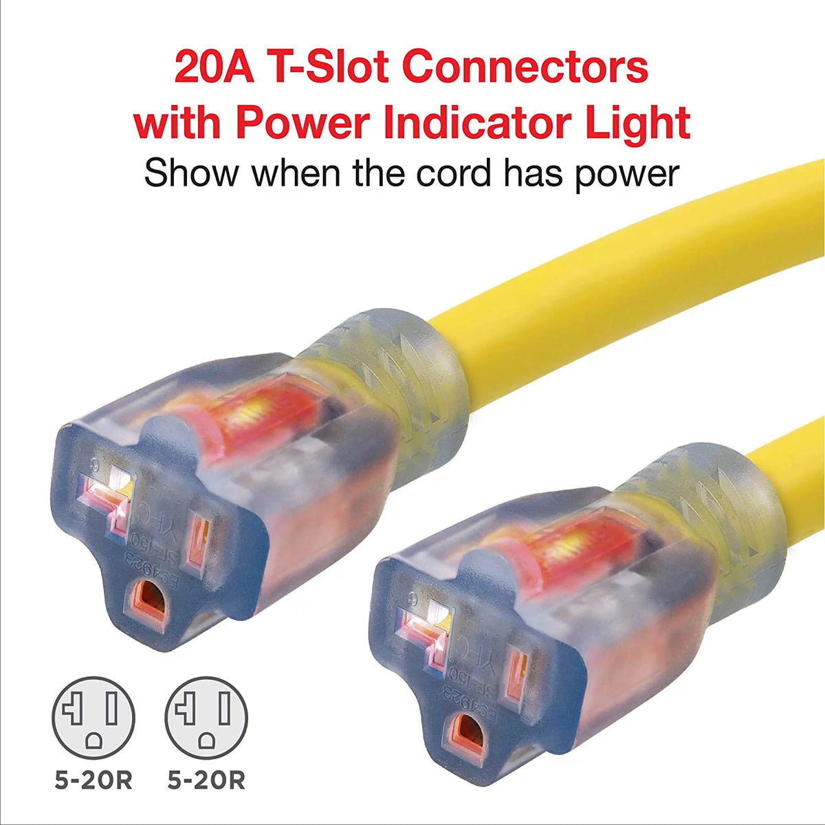 Yellow Power Adapter Extension Cord F471