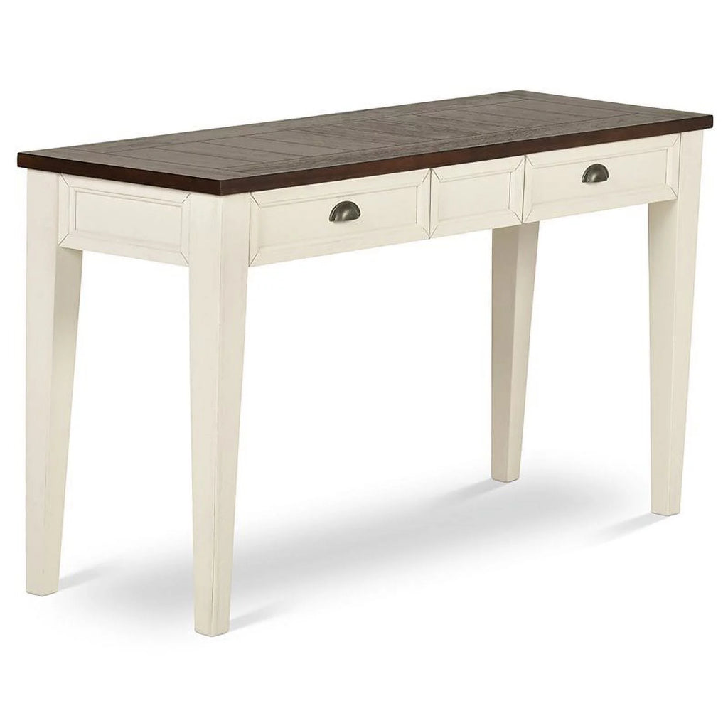 Farmhouse Wood Console Table in Dark Oak and White K8277