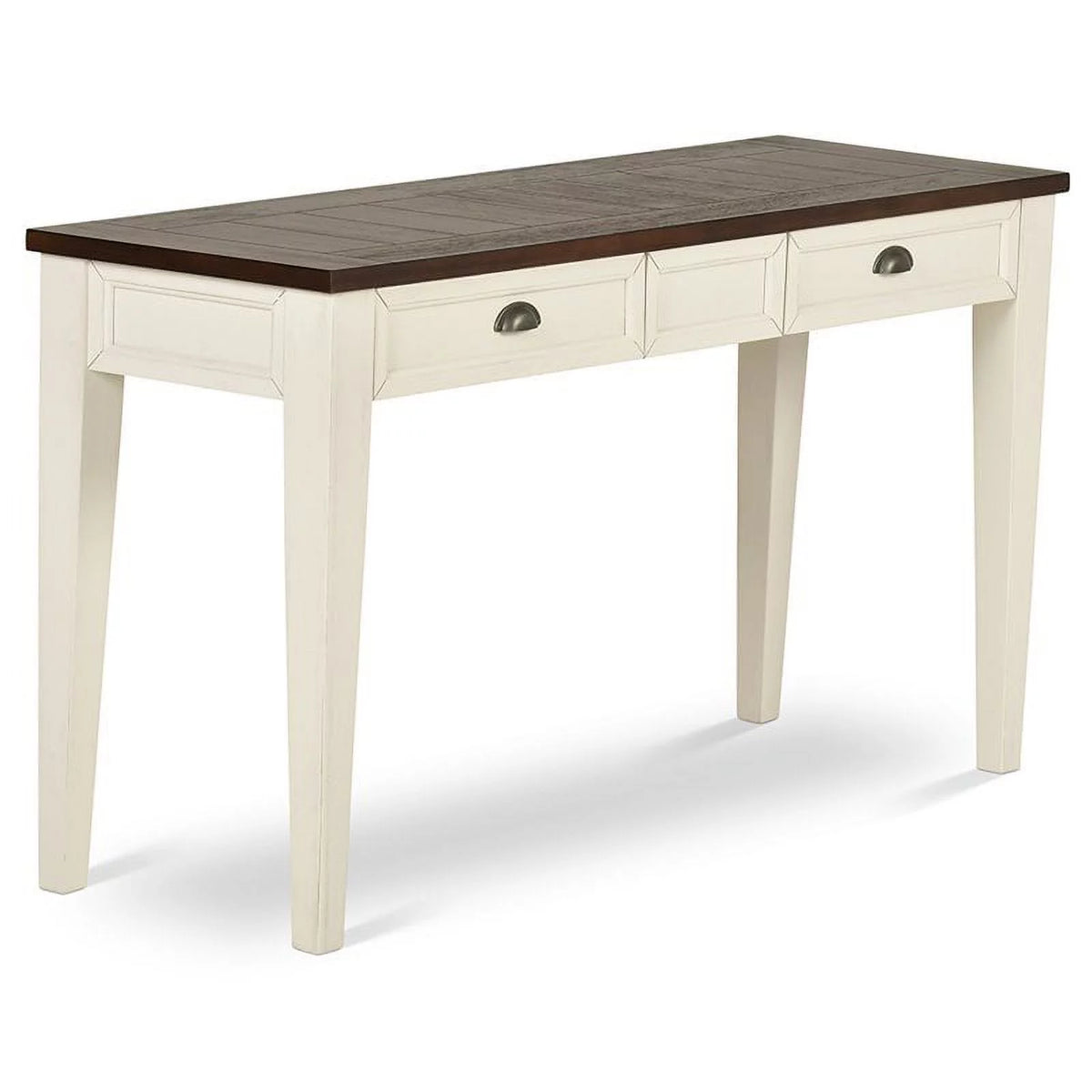 Farmhouse Wood Console Table in Dark Oak and White K8277