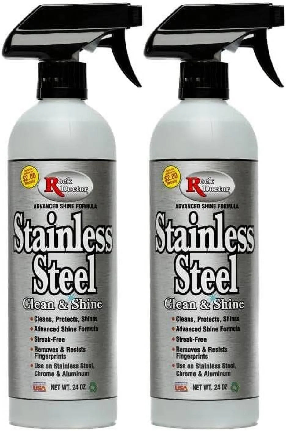 Stainless Steel Cleaner and Protectant 24 oz Spray Bottle Pack of 2 G450