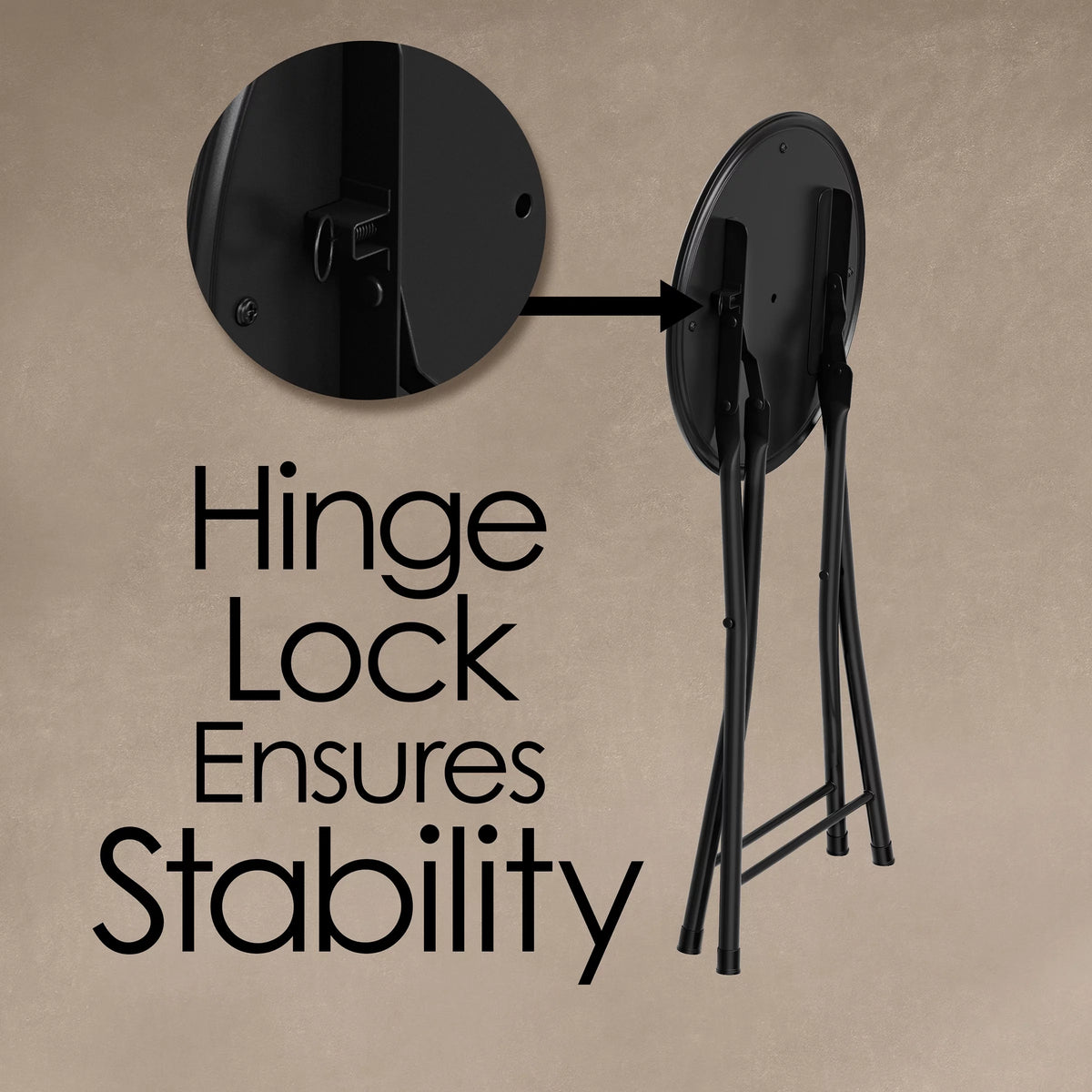 Black 18-Inch Folding Stool Y46188