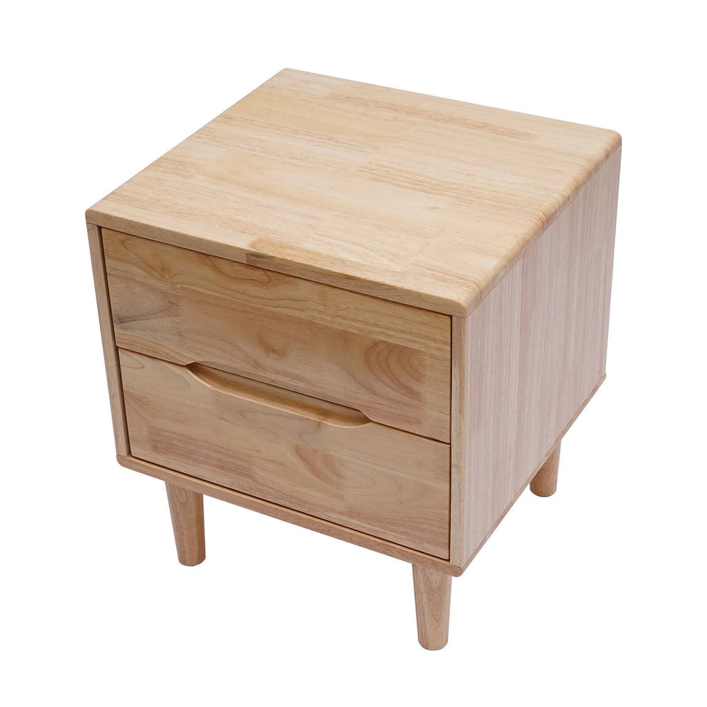 Mid Century Wood Nightstand with 2 Drawers R69606