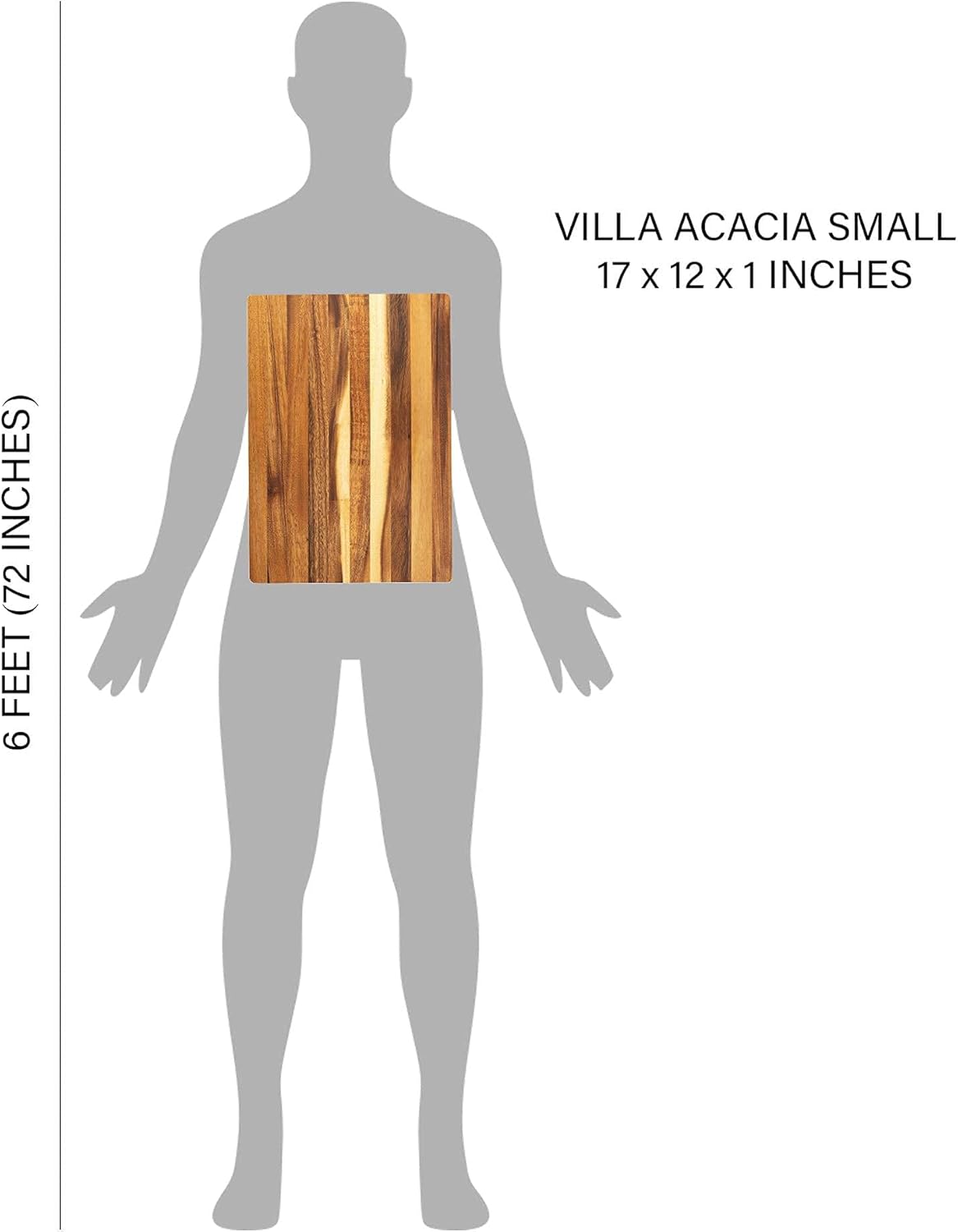 Large Wood Cutting Board 17x12 Inch Reversible Hardwood Pack of 2 N601780
