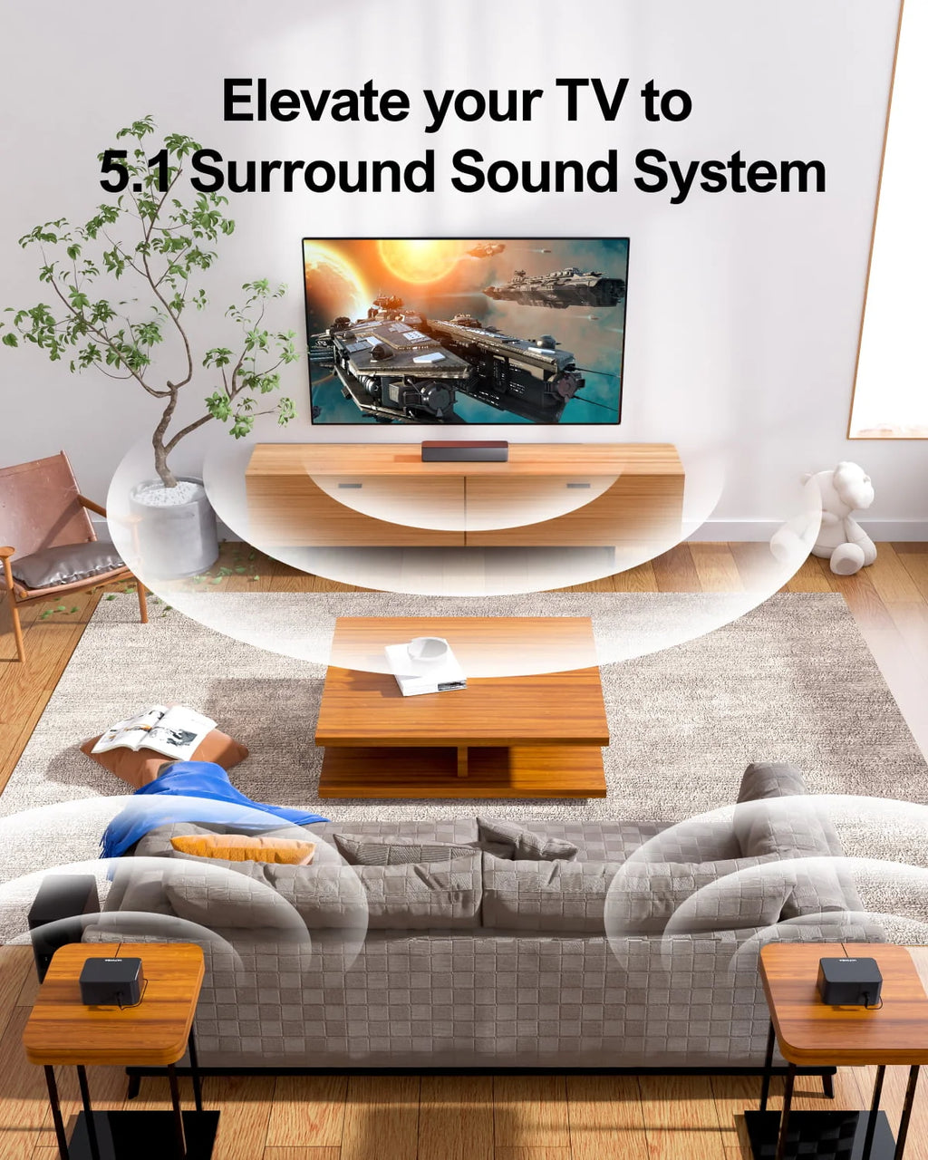 5.1 Surround Sound Bar with Wireless Subwoofer and Rear Speakers X276