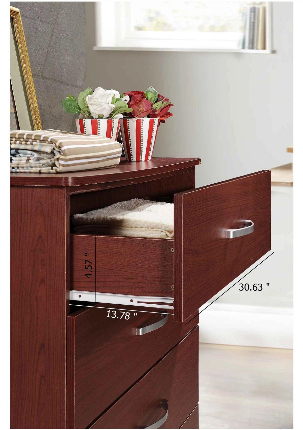 5 Drawer Brown Wood Chest K49976