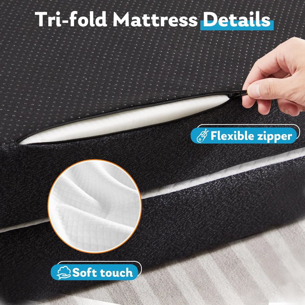 Queen Size 4 inch Tri-fold Memory Foam Mattress X324333