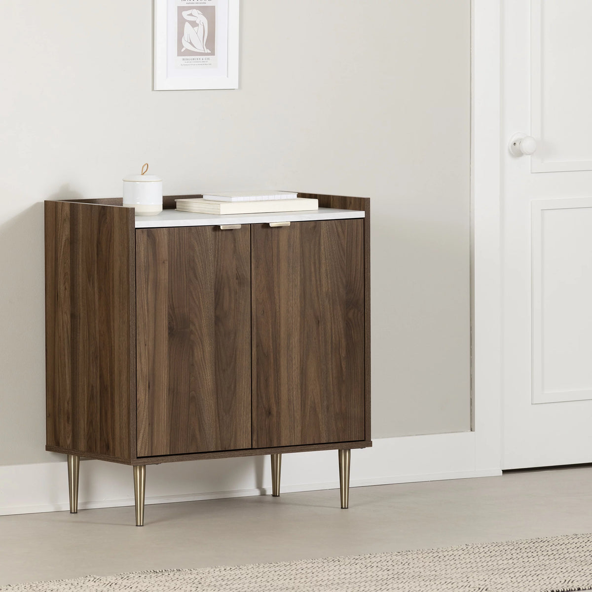 Natural Walnut Storage Cabinet B298274