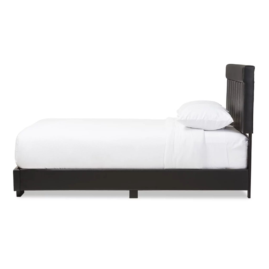 Black Faux Leather Full Size Platform Bed C4870