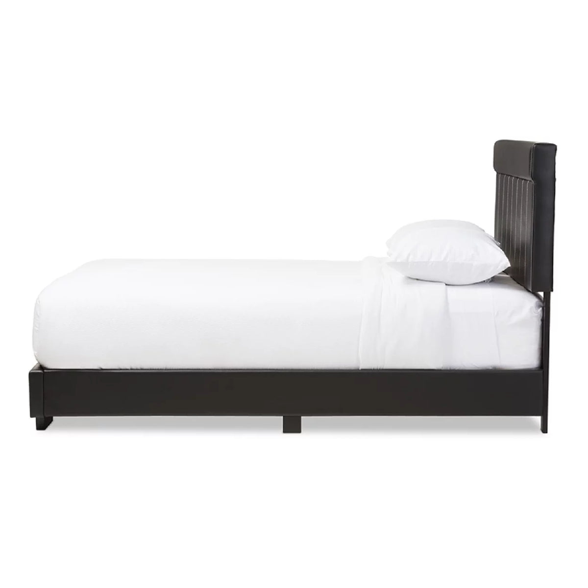 Black Faux Leather Full Size Platform Bed C4870