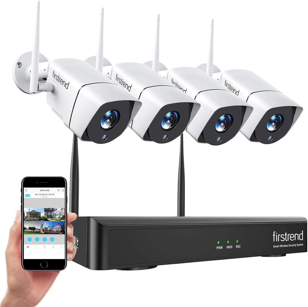 Wireless 1080P 8CH Security Camera System with 4pcs 2MP Cameras 1TB HDD Night Vision M6725