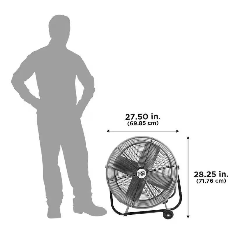 Yellow 2 Fan Speeds Drum Fan Z8809