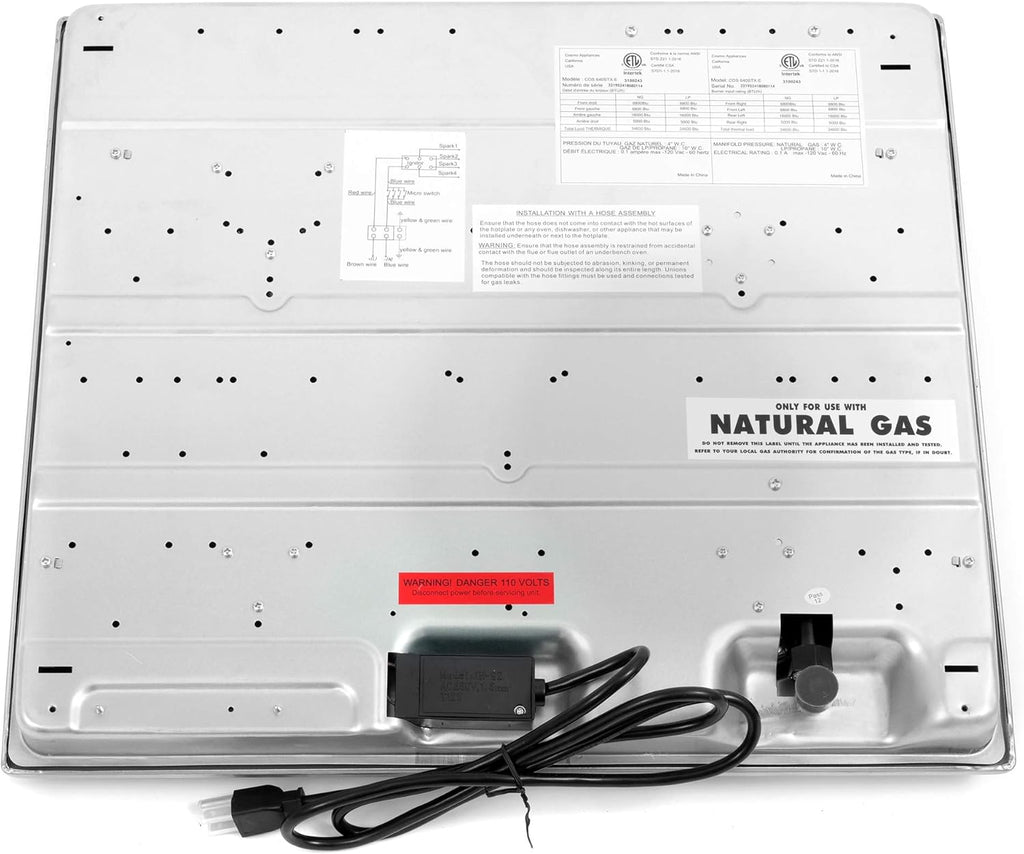 24 Gas Cooktop with 4 Sealed Burners Stainless Steel N90091