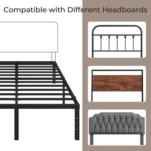 14 Inch Full Metal Platform Bed Frame with Under Bed Storage Q25208