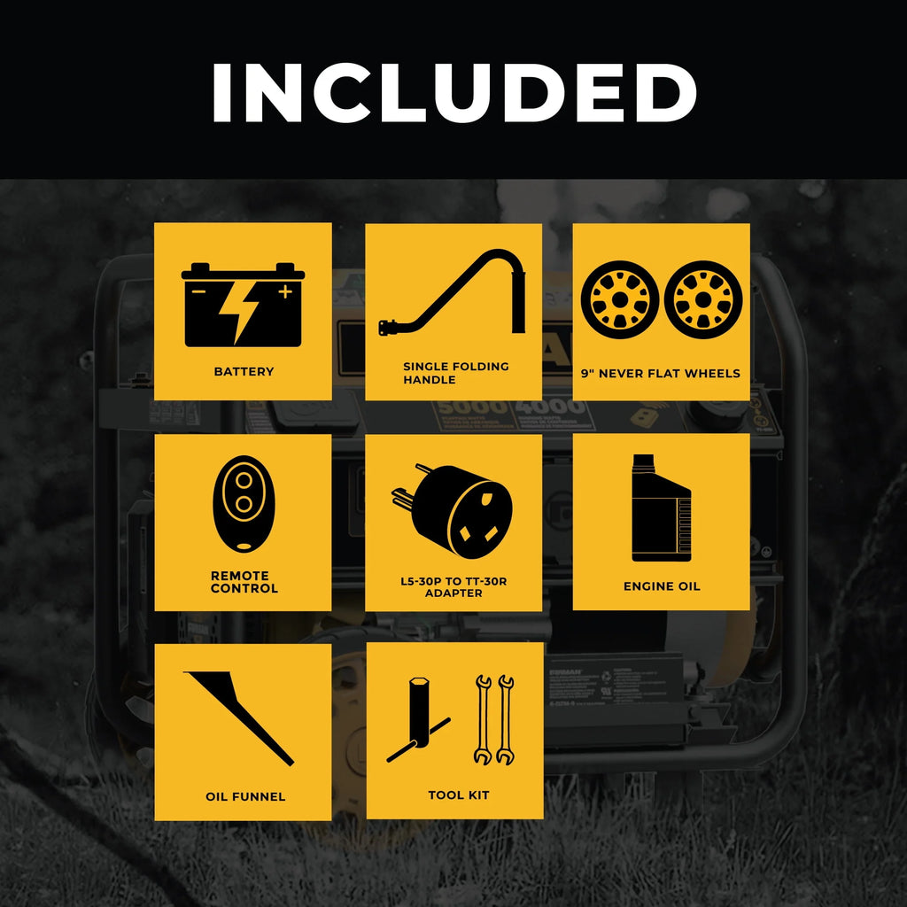 5000/4000 Watt Remote Start Portable Generator H16697