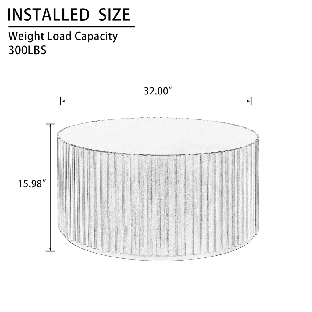 Round Solid Wood Coffee Table V1480