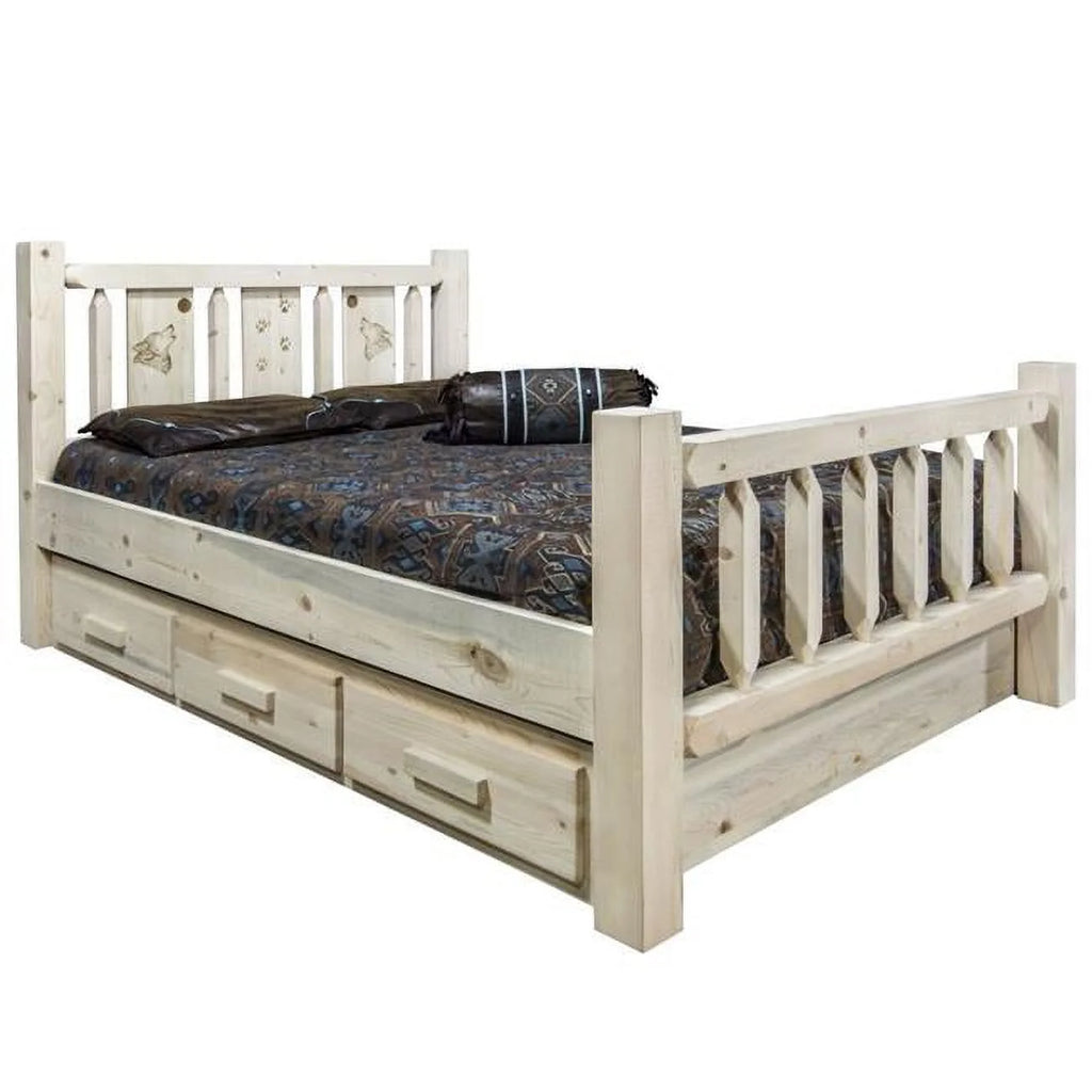 Solid Wood Queen Storage Bed X85148