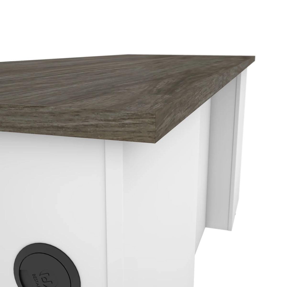 71W Desk Shell in Walnut Grey & White C58773