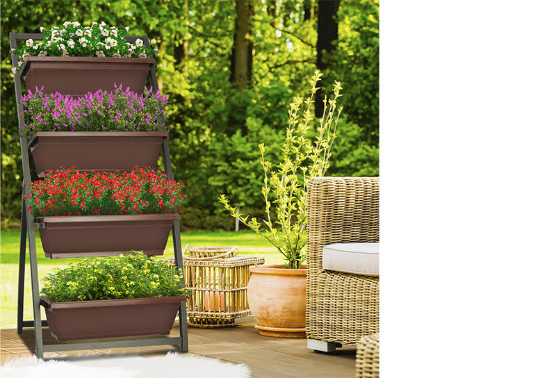 4-Bin 4ft Vertical Garden Grey E34186