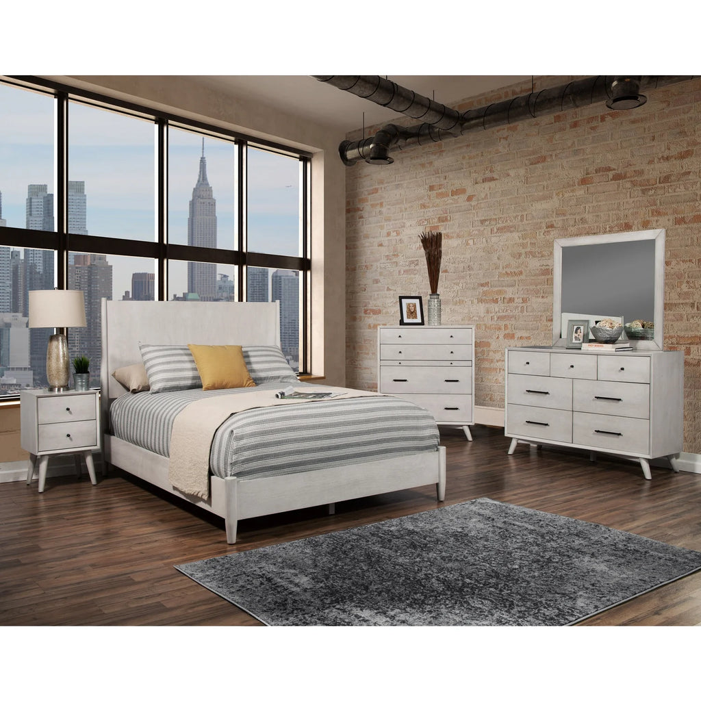 Gray Wood California King Panel Bed T1897