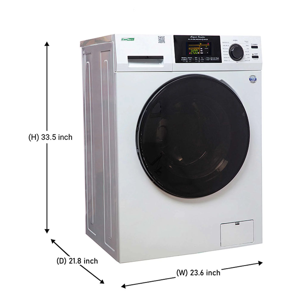 15 lbs Compact Washer Dryer Combo with Pet Cycle in White W35984