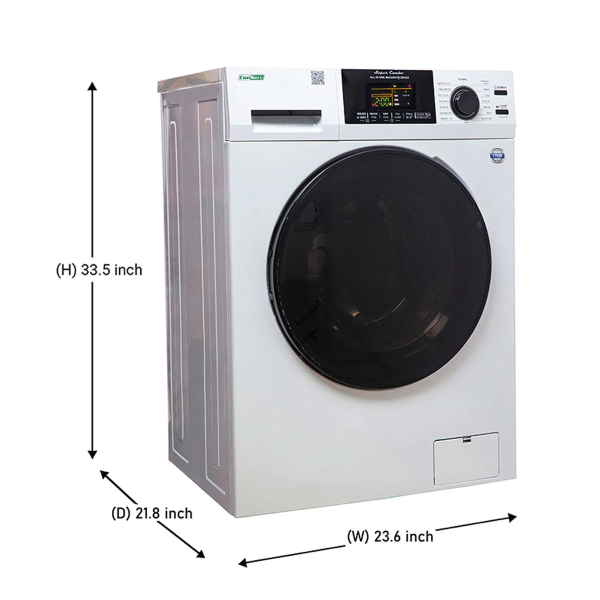 15 lbs Compact Washer Dryer Combo with Pet Cycle in White W35984