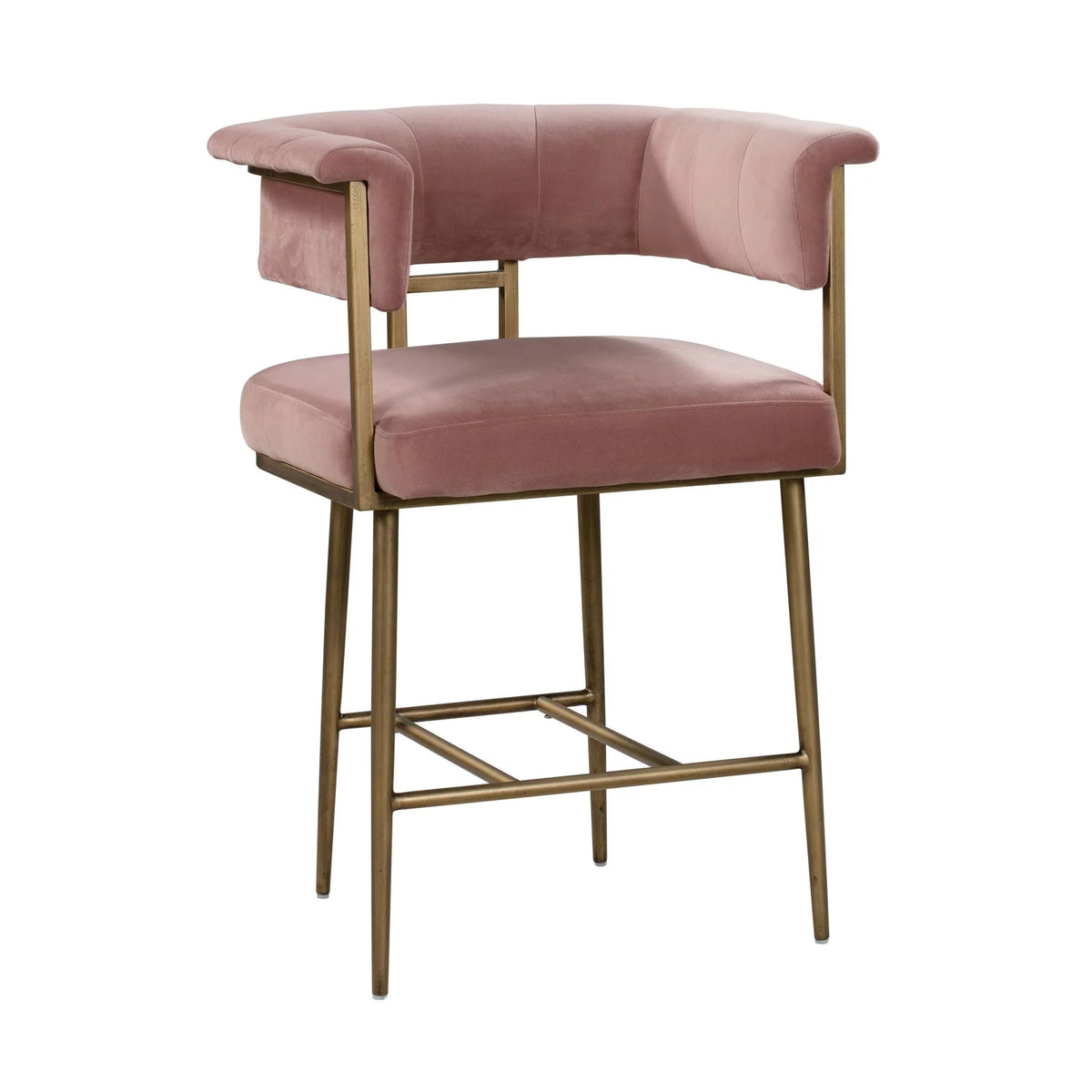 Blush Velvet Counter Stool W51774