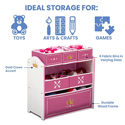 White/Pink 6 Bin Toy Storage Organizer N40303