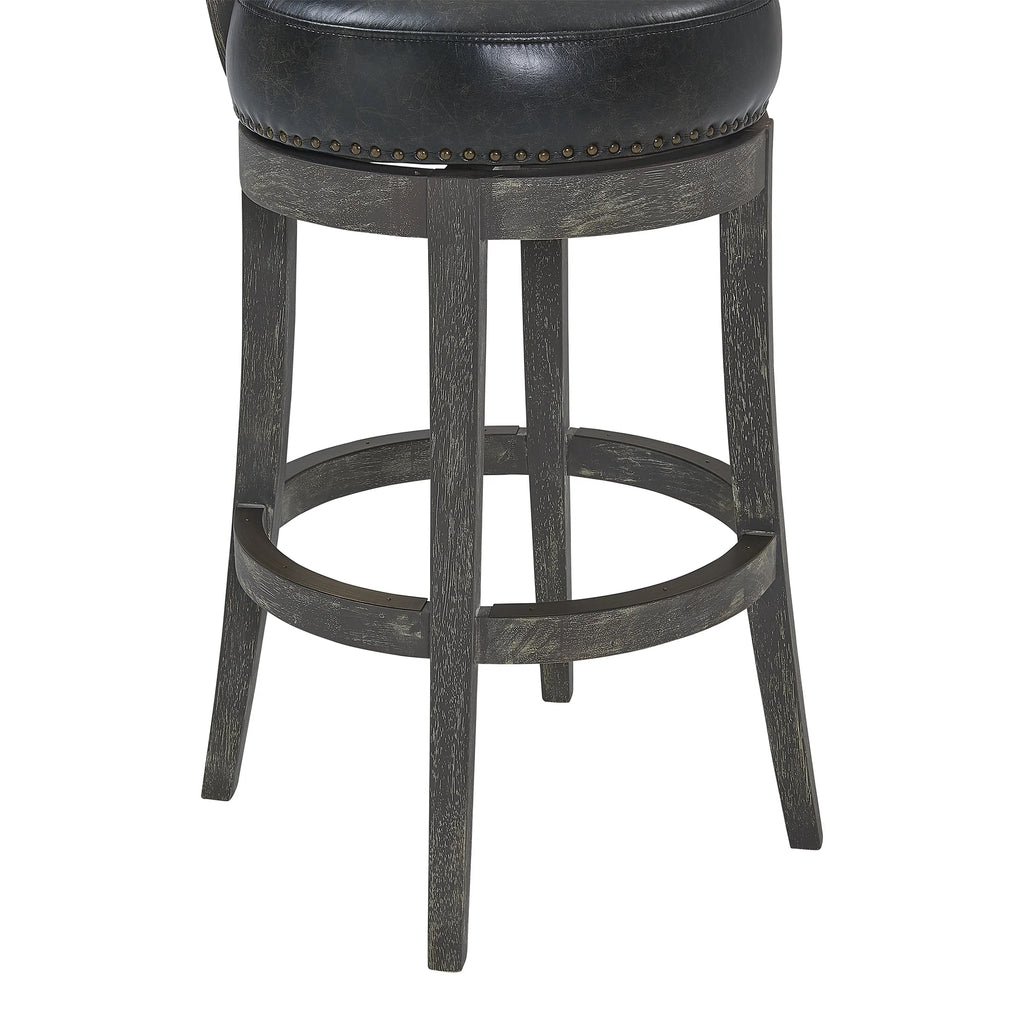 26" Wood Leather Swivel Counter Stool M446