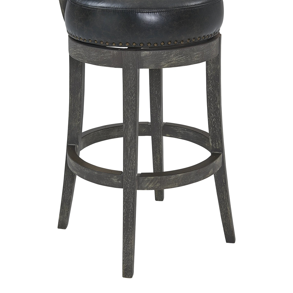 26" Wood Leather Swivel Counter Stool M446