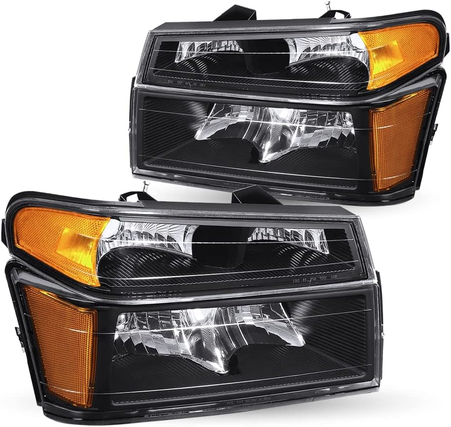 Headlight Assembly Set Chrome Housing with Amber Reflector I903796