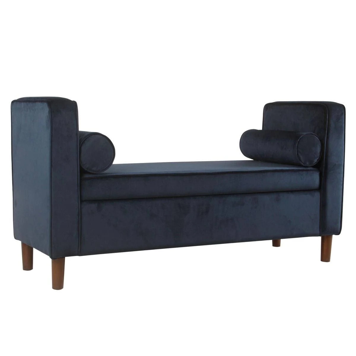 Dark Navy Velvet Storage Bench W60448