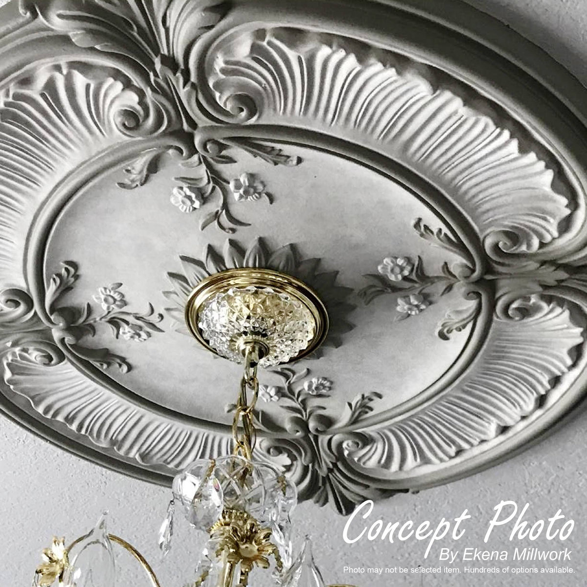 Hand-Painted Polished Copper Ceiling Medallion T5927