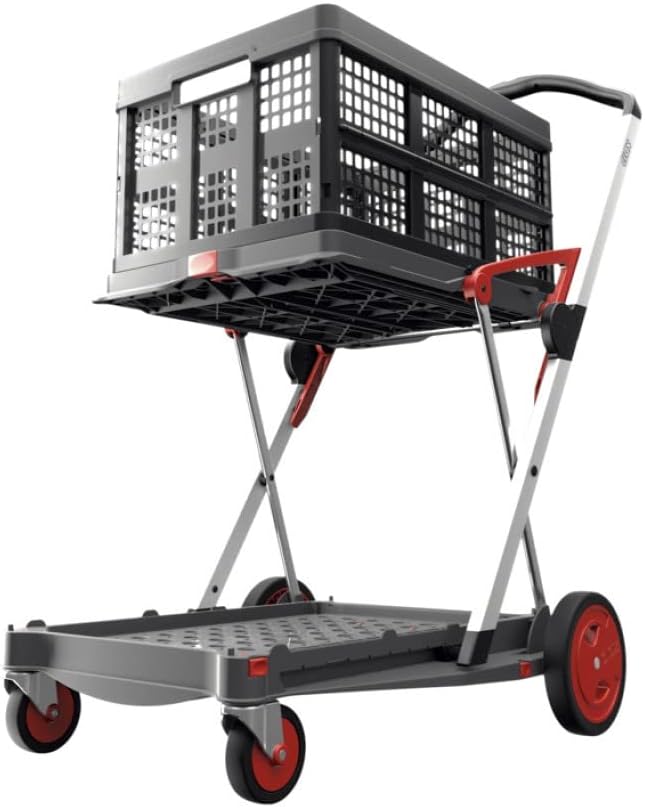 Collapsible Folding Trolley Cart with Storage Crate V1321