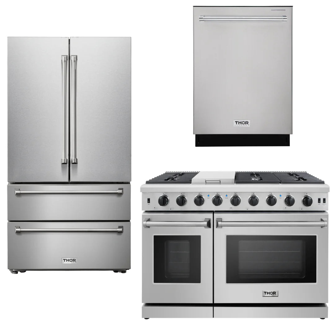 48 Gas Range, Dishwasher, Refrigerator K14000